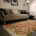 Persian Handknotted Rose Carpet - Image 2