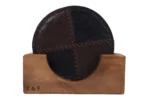 Hand-stitched Leather Coaster Set - Image 4